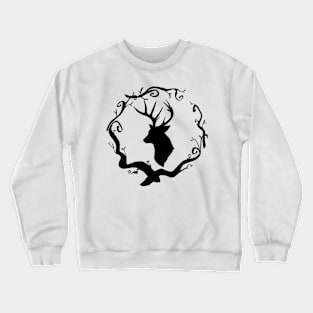 Stag Head Branch Wreath Crewneck Sweatshirt